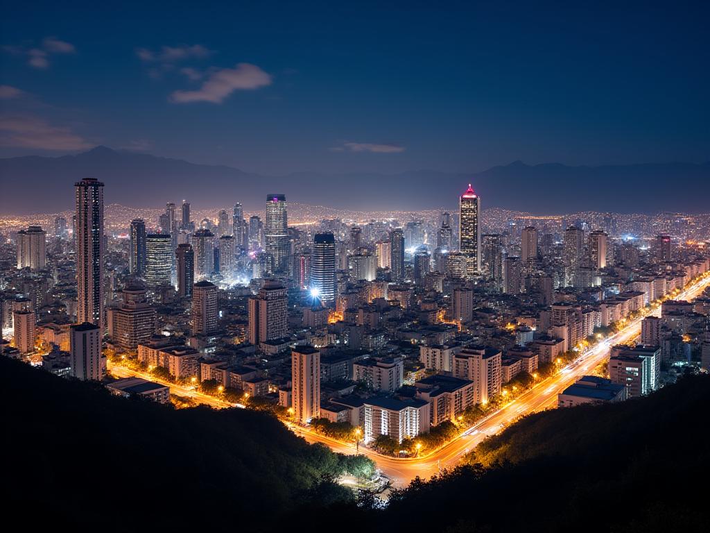 Skyline de Medellín iluminado